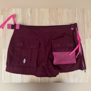 Women's Burgundy Cargo Skort